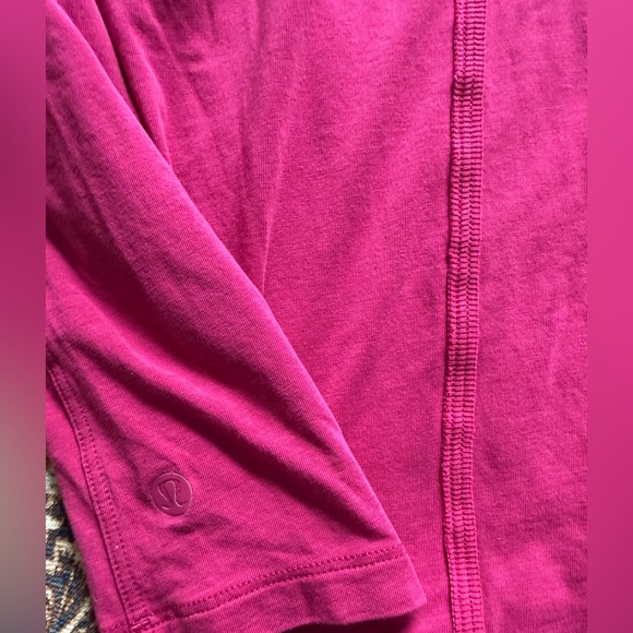 lulu lemon athletica All Yours Cotton T-Shirt in Bright Pink - Picture 2 of 7